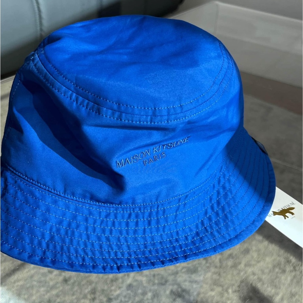 Maison Kitsune Blue Technical Bucket Hat